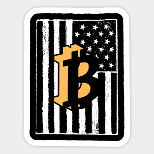 Bitcoin American Flag Sticker